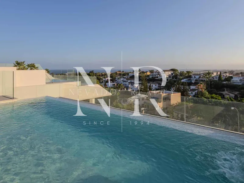 Newly built semi-detached villa in Nueva Andalucia with panoramic sea views for sale