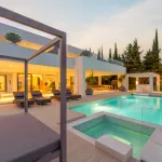 Frontline golf luxury villa for sale in Nueva Andalucia, Marbella with private gym 2