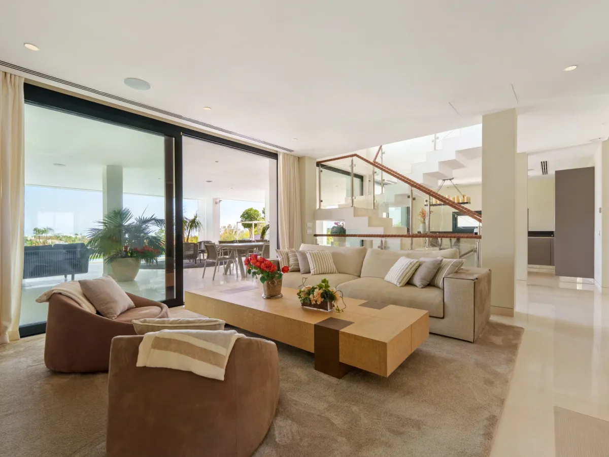 Frontline golf luxury villa for sale in Nueva Andalucia, Marbella with private gym