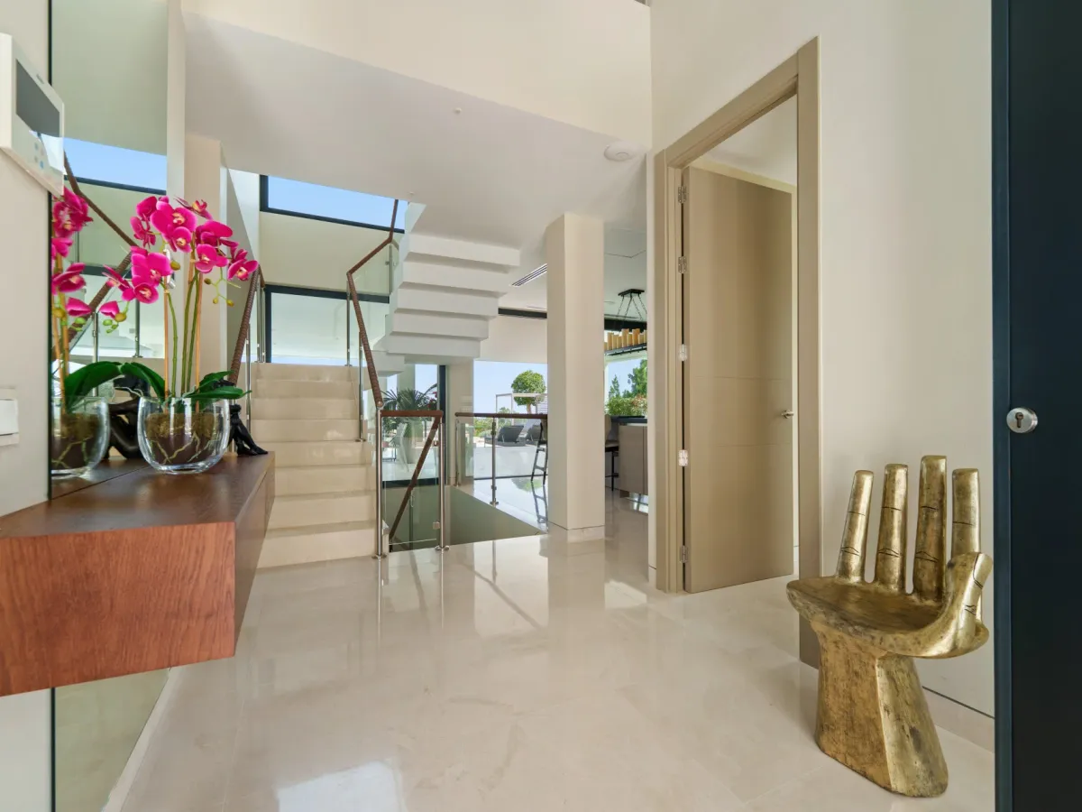 Frontline golf luxury villa for sale in Nueva Andalucia, Marbella with private gym