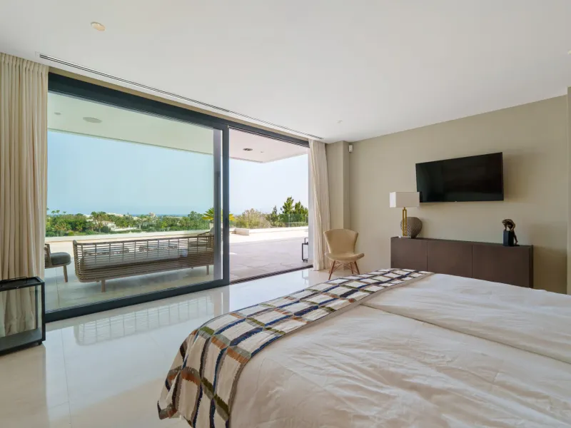 Frontline golf luxury villa for sale in Nueva Andalucia, Marbella with private gym