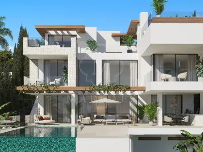 Luxury villa with sea views and close to golf courses in the New Golden Mile-Estepona