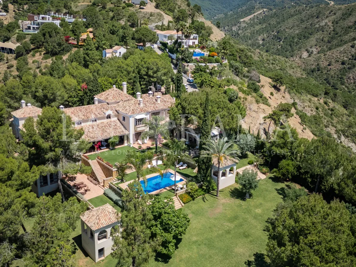 Villa Goya, a spectacular Mediterranean estate with panoramic sea views and private tennis court in El Madroñal