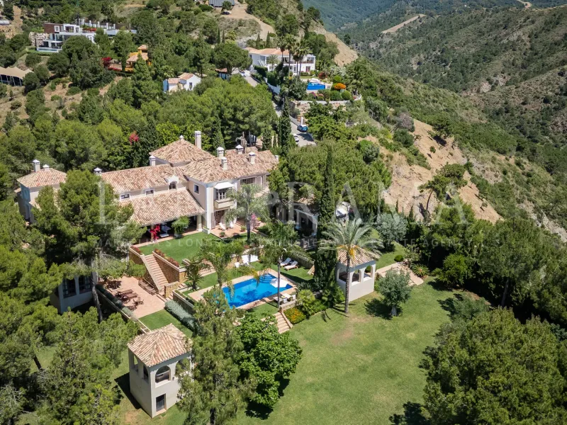 Villa Goya, a spectacular Mediterranean estate with panoramic sea views and private tennis court in El Madroñal