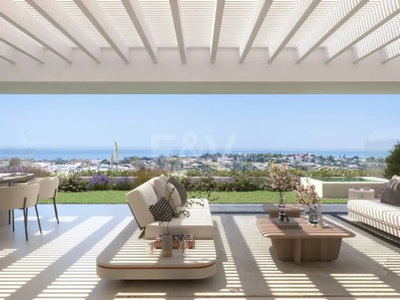 Garden Apartment with Panoramic Sea and Mountain Views in a Luxury Urbanization