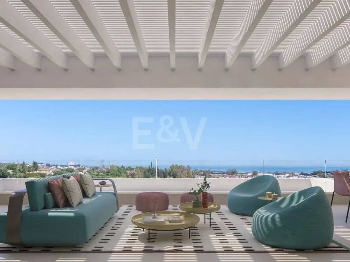 Garden Apartment with Panoramic Sea and Mountain Views in a Luxury Urbanization