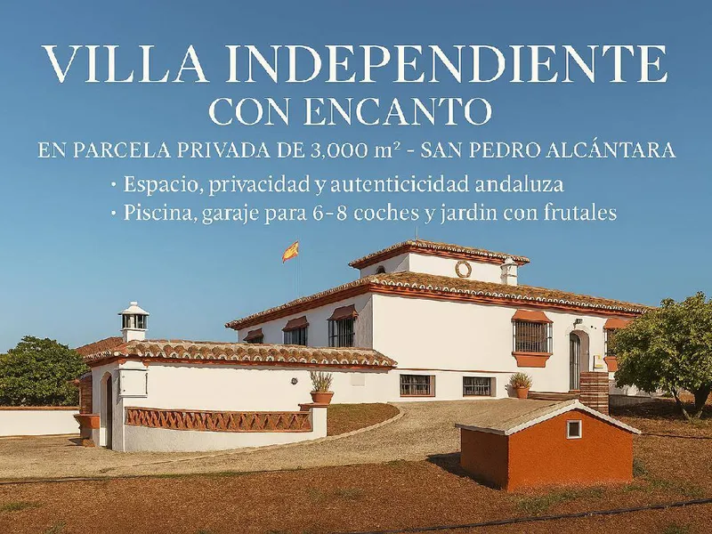 Villa independiente con 3.000 m², piscina y garaje 6–8 coches – San Pedro Alcántara | 1.500.000 €, 340 m²