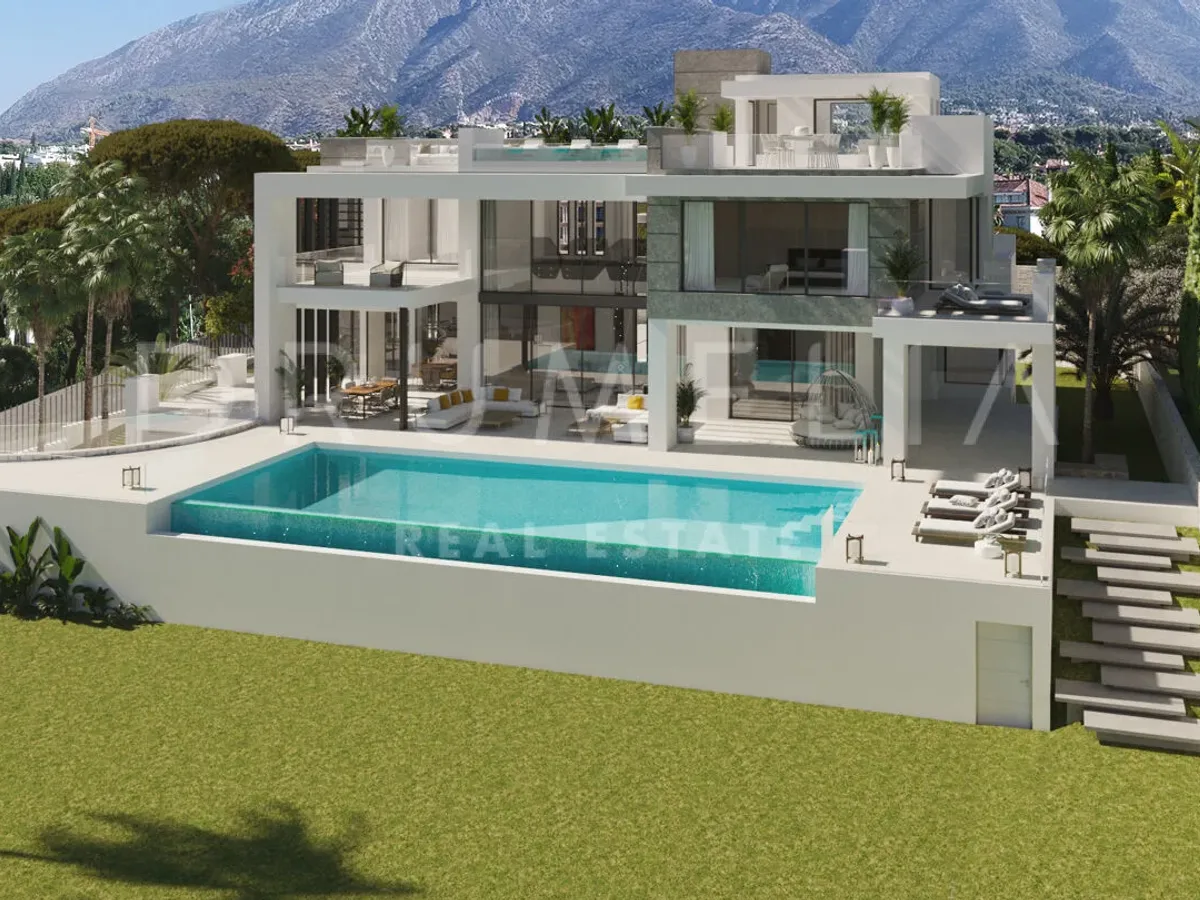 Contemporary Sea-View Villa Project in a Gated Community on Marbella’s Golden Mile