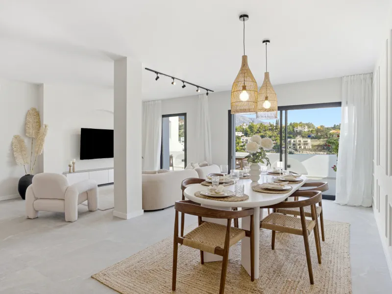 Impeccably refurbished, elevated south east facing ground-floor apartment located in the prestigious La Quinta Golf, Benahavis