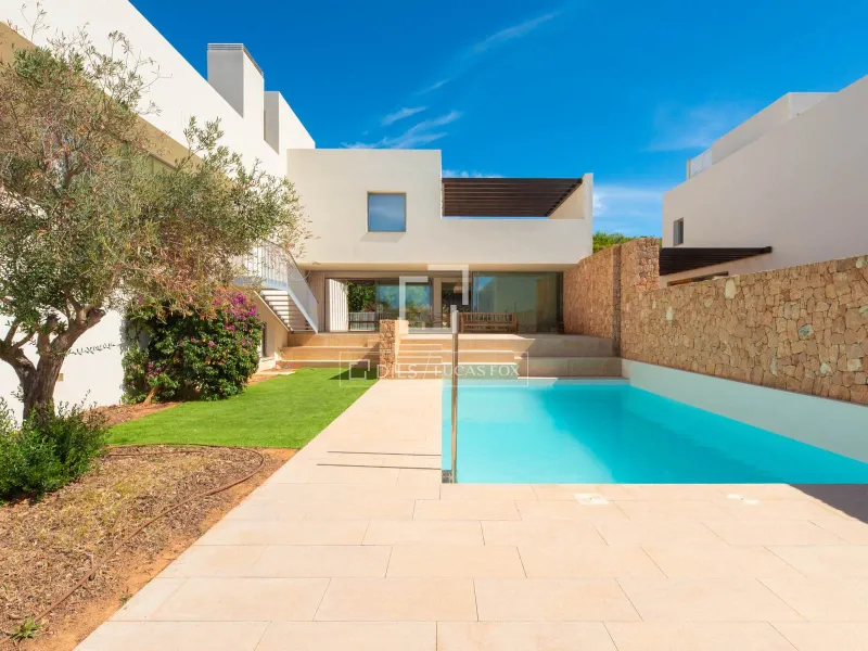 Modern new build villa with sea and sunset views for sale near Cala Conta, Ibiza