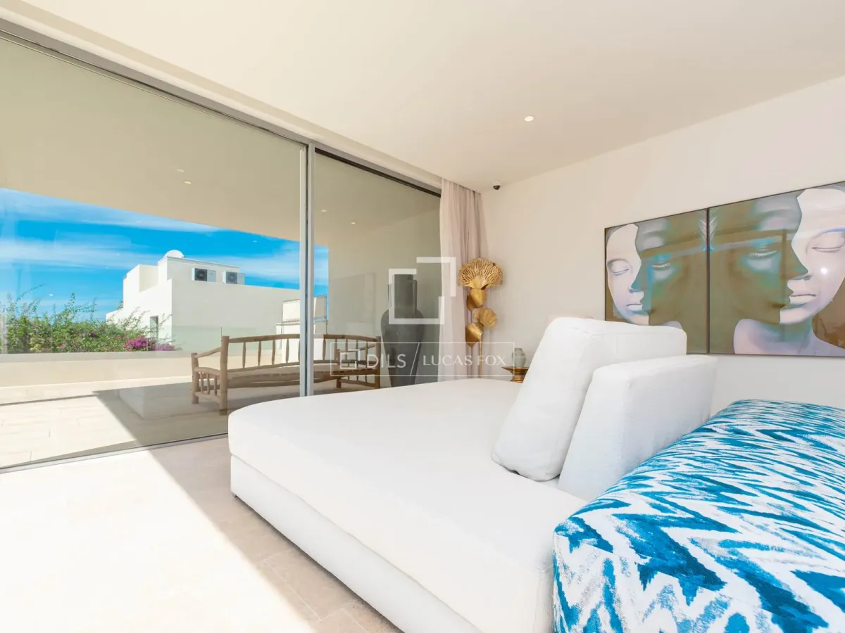 Modern new build villa with sea and sunset views for sale near Cala Conta, Ibiza