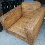 Conjunto de DOS BUTACONES DE MIMBRE y MESA CENTRAL 1