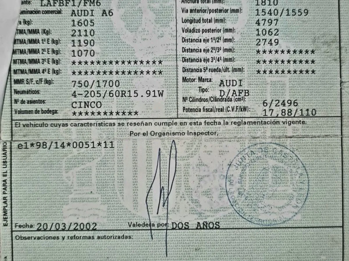 DESPIECE COMPLETO AUDI A6 (4B2) 2.5Tdi v6 4p.'02