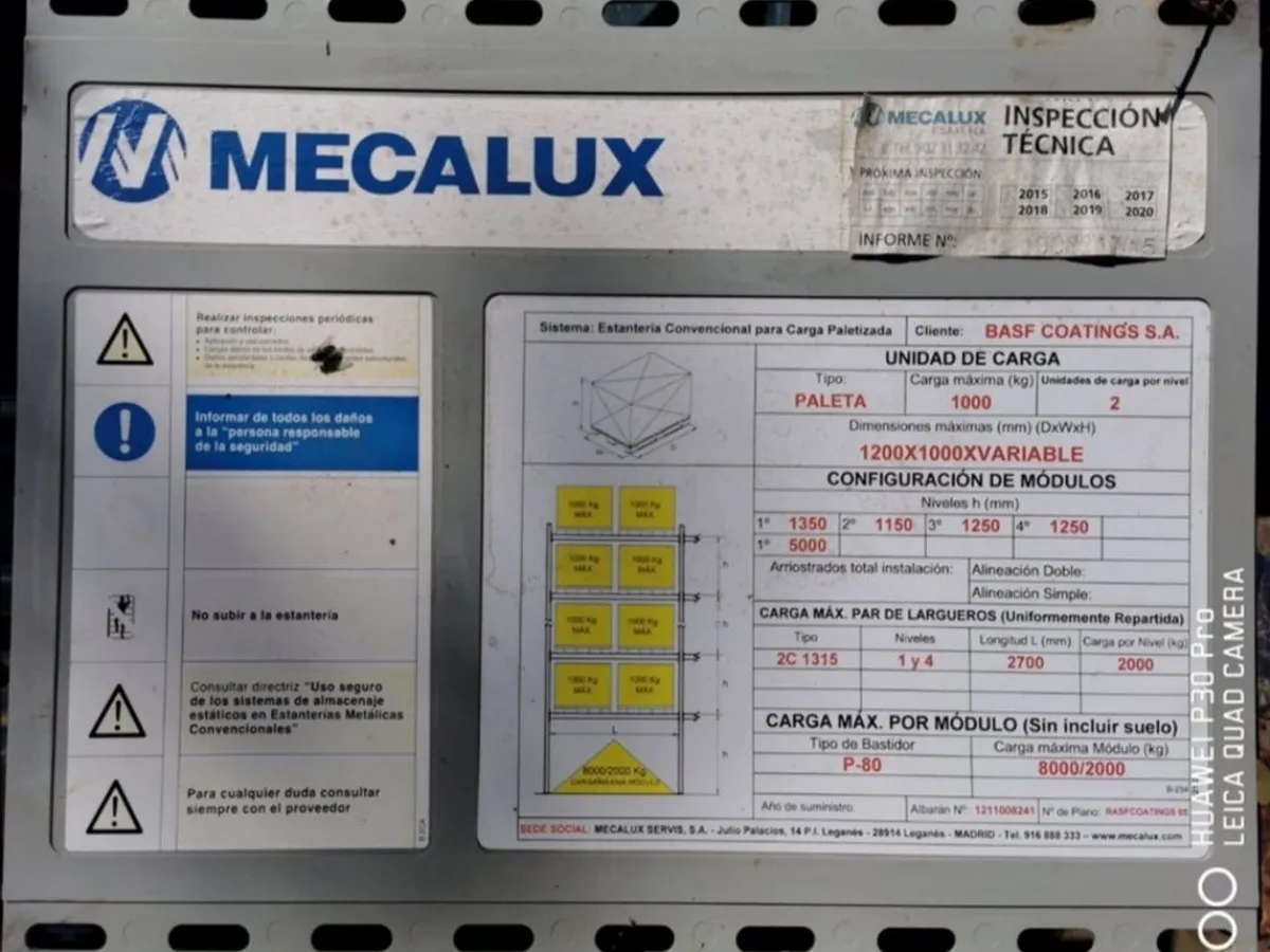 ESTANTERIAS INDUSTRIALES MECALUX PARA PALET