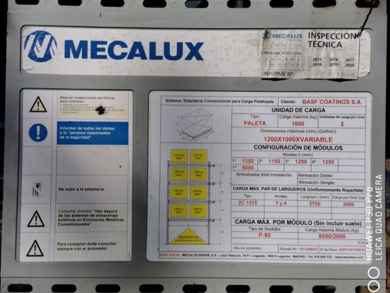 ESTANTERIAS INDUSTRIALES MECALUX PARA PALET