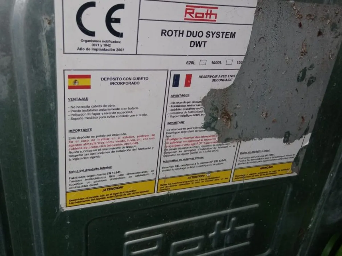 DEPOSITO GASOLEO ROTH DUO SYSTEM 1.200 LITROS