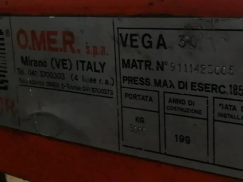 PANTOGRAFO ALINEACIÓN PARALELO OMER VEGA 3.000Kg.